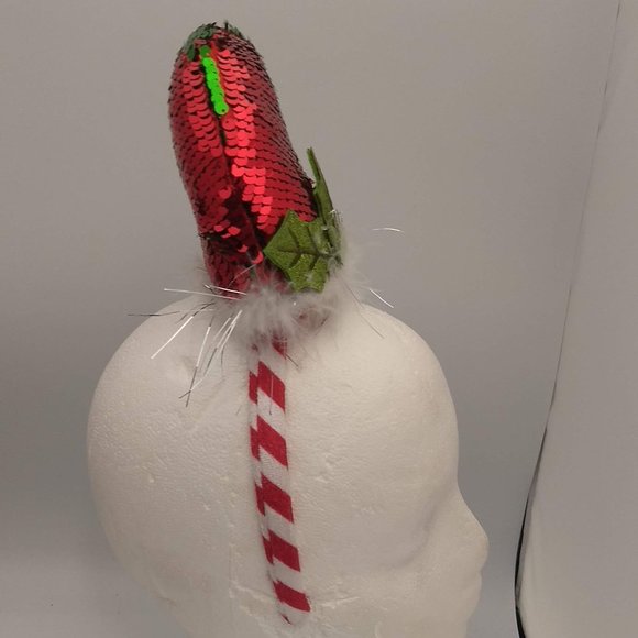 🌷‼️5/$20 Winter Wonder Lane Christmas Holiday Elf 4" Sequin Red Green Headband - Picture 7 of 10